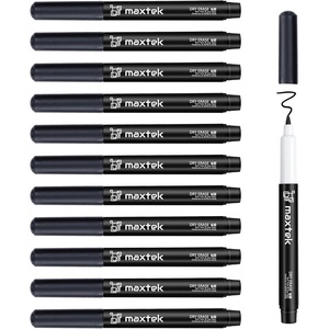 image:imagemaxtek Dry Erase Markers Ultra Fine Tip 07mm Low Oror Extra Fine Point Dry Erase Markers for Planning Whiteboard Calendar Boards 6 Count12 Count Black