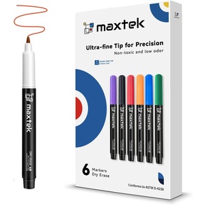 image:imagemaxtek Dry Erase Markers Ultra Fine Tip 07mm Low Oror Extra Fine Point Dry Erase Markers for Planning Whiteboard Calendar Boards 6 Count6 Count 6 Colors
