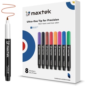 image:imagemaxtek Dry Erase Markers Ultra Fine Tip 07mm Low Oror Extra Fine Point Dry Erase Markers for Planning Whiteboard Calendar Boards 6 Count8 Count 8 Colors
