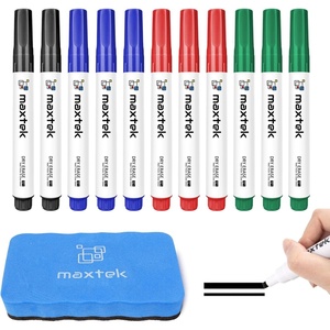 image:imagemaxtek Low Odor Dry Erase Markers Chisel Tip Whiteboard Markers Set 4 Count with 1 Magnetic EraserChisel Tip 13 Count