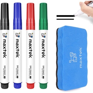 image:imagemaxtek Low Odor Dry Erase Markers Chisel Tip Whiteboard Markers Set 4 Count with 1 Magnetic EraserChisel Tip 5 Count