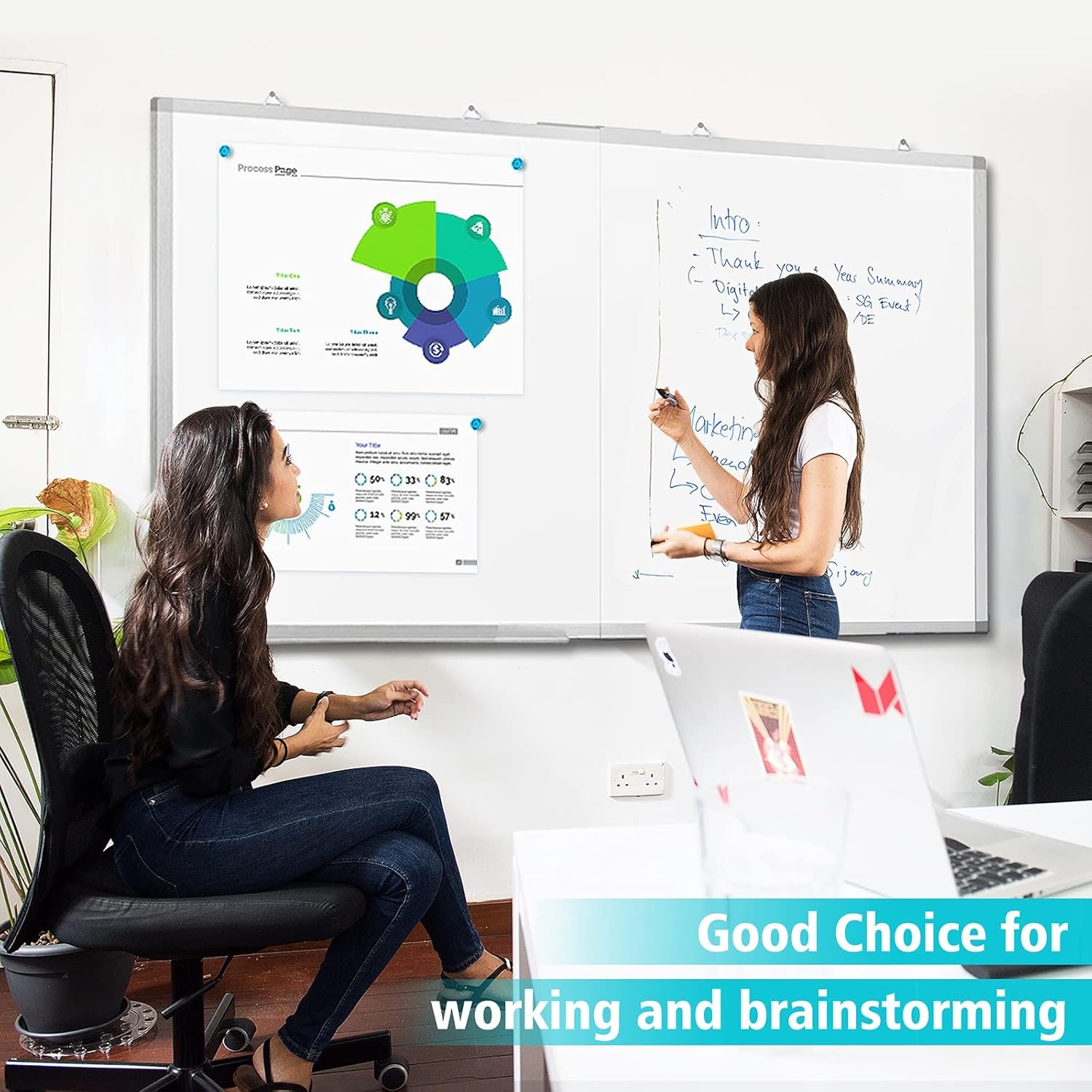 image:imageMagnetic White Board Dry Erase Board for Wall72 x 48 6ft x 4ft WallMounted Aluminum Frame Marker Board Foldable Portable Whiteboard with a Long Pen Tray for School Classroom Office amp Home60W x 40H