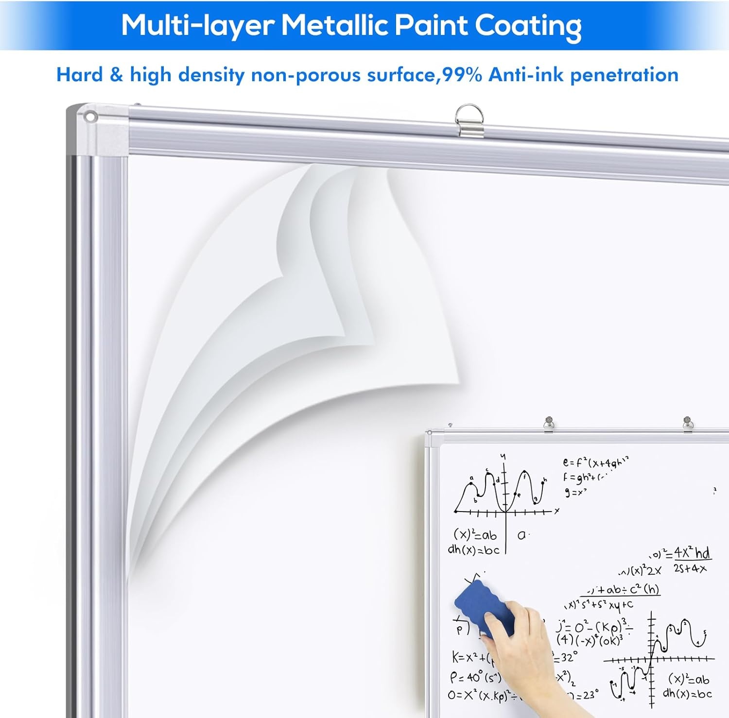 image:imageMagnetic White Board Dry Erase Board for Wall72 x 48 6ft x 4ft WallMounted Aluminum Frame Marker Board Foldable Portable Whiteboard with a Long Pen Tray for School Classroom Office amp Home48W x 72H