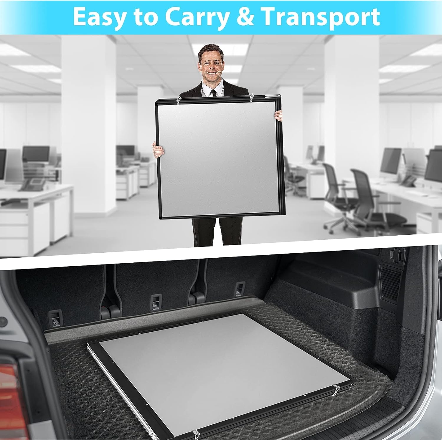 image:imageMagnetic White Board Dry Erase Board for Wall72 x 48 6ft x 4ft WallMounted Aluminum Frame Marker Board Foldable Portable Whiteboard with a Long Pen Tray for School Classroom Office amp Home72W x 40H