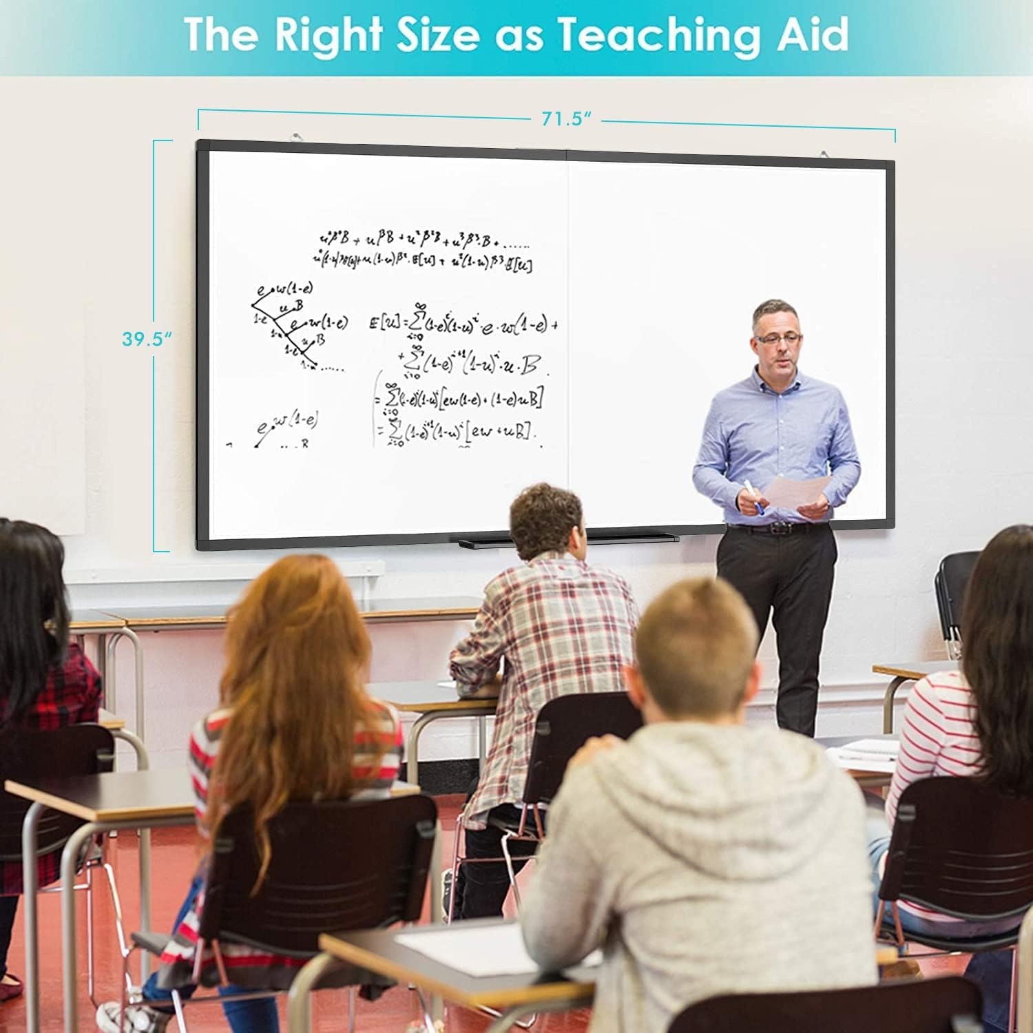 image:imageMagnetic White Board Dry Erase Board for Wall72 x 48 6ft x 4ft WallMounted Aluminum Frame Marker Board Foldable Portable Whiteboard with a Long Pen Tray for School Classroom Office amp Home72W x 40H