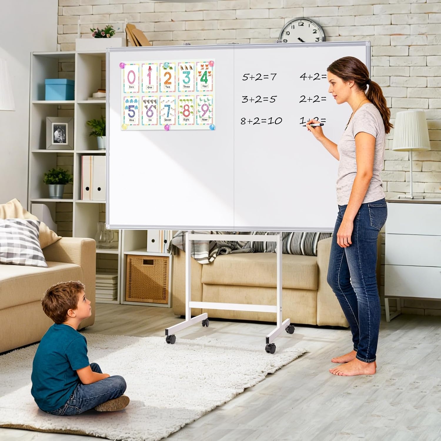 image:imageMagnetic White Board Dry Erase Board for Wall72 x 48 6ft x 4ft WallMounted Aluminum Frame Marker Board Foldable Portable Whiteboard with a Long Pen Tray for School Classroom Office amp Home48W x 36H