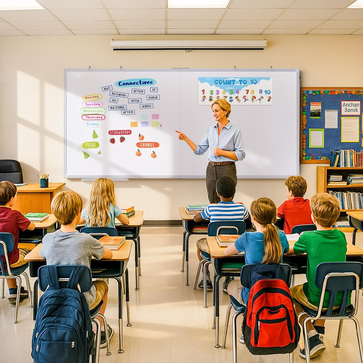 image:imageMagnetic White Board Dry Erase Board for Wall72 x 48 6ft x 4ft WallMounted Aluminum Frame Marker Board Foldable Portable Whiteboard with a Long Pen Tray for School Classroom Office amp Home96W x 48H