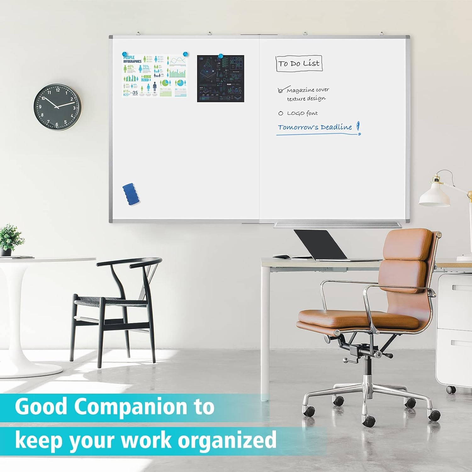 image:imageMagnetic White Board Dry Erase Board for Wall72 x 48 6ft x 4ft WallMounted Aluminum Frame Marker Board Foldable Portable Whiteboard with a Long Pen Tray for School Classroom Office amp Home60W x 40H