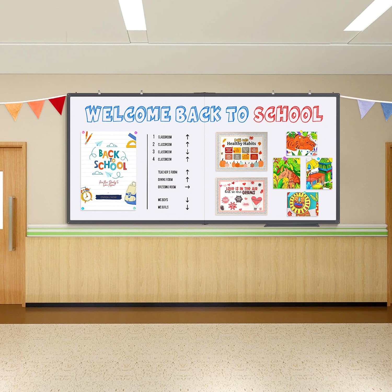 image:imageMagnetic White Board Dry Erase Board for Wall72 x 48 6ft x 4ft WallMounted Aluminum Frame Marker Board Foldable Portable Whiteboard with a Long Pen Tray for School Classroom Office amp Home96W x 48H
