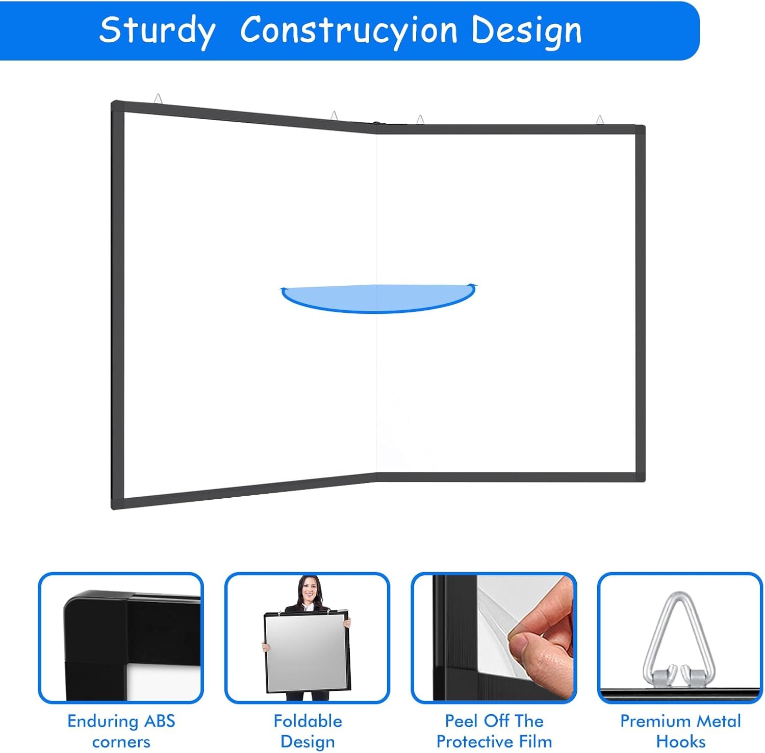 image:imageMagnetic White Board Dry Erase Board for Wall72 x 48 6ft x 4ft WallMounted Aluminum Frame Marker Board Foldable Portable Whiteboard with a Long Pen Tray for School Classroom Office amp Home60W x 40H