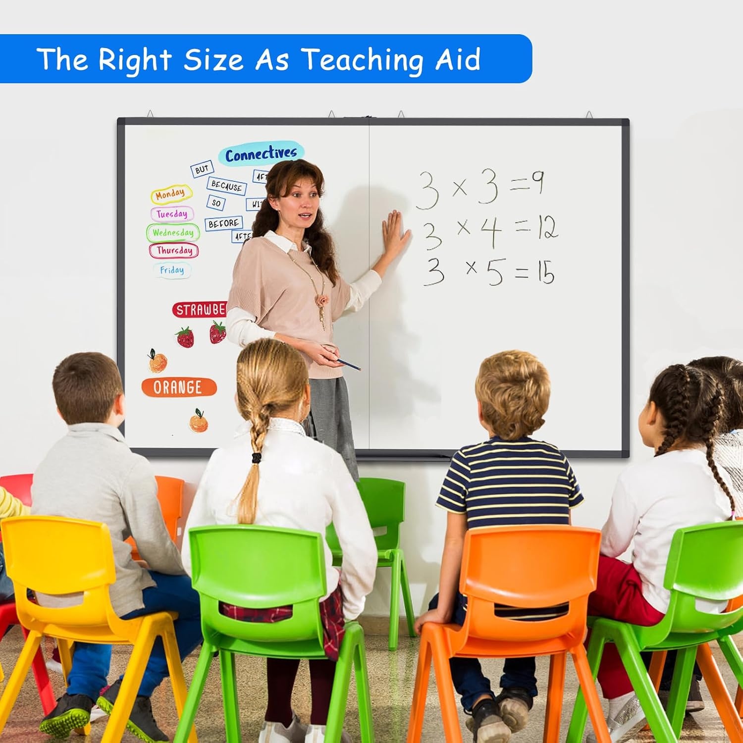 image:imageMagnetic White Board Dry Erase Board for Wall72 x 48 6ft x 4ft WallMounted Aluminum Frame Marker Board Foldable Portable Whiteboard with a Long Pen Tray for School Classroom Office amp Home60W x 40H