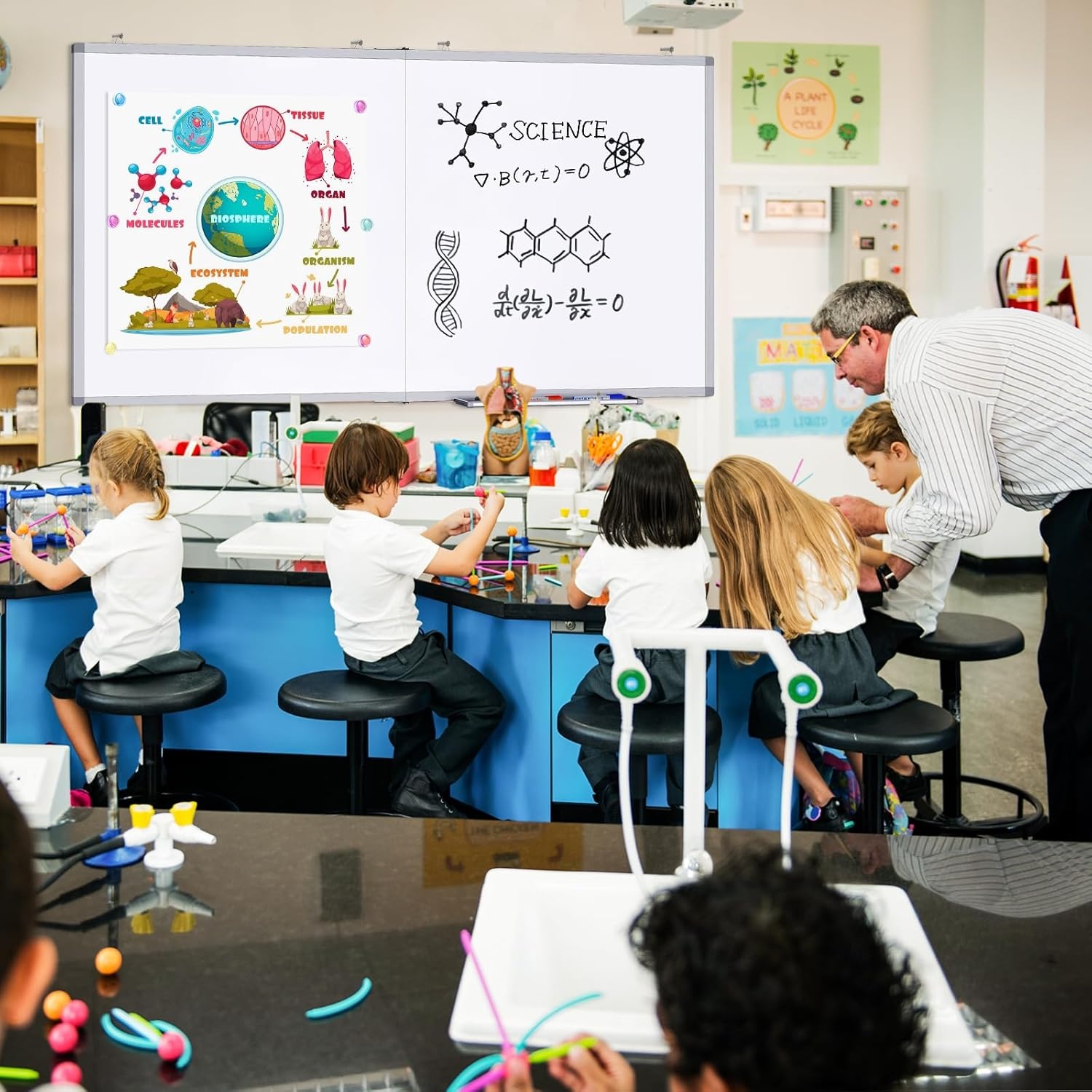 image:imageMagnetic White Board Dry Erase Board for Wall72 x 48 6ft x 4ft WallMounted Aluminum Frame Marker Board Foldable Portable Whiteboard with a Long Pen Tray for School Classroom Office amp Home60W x 48H