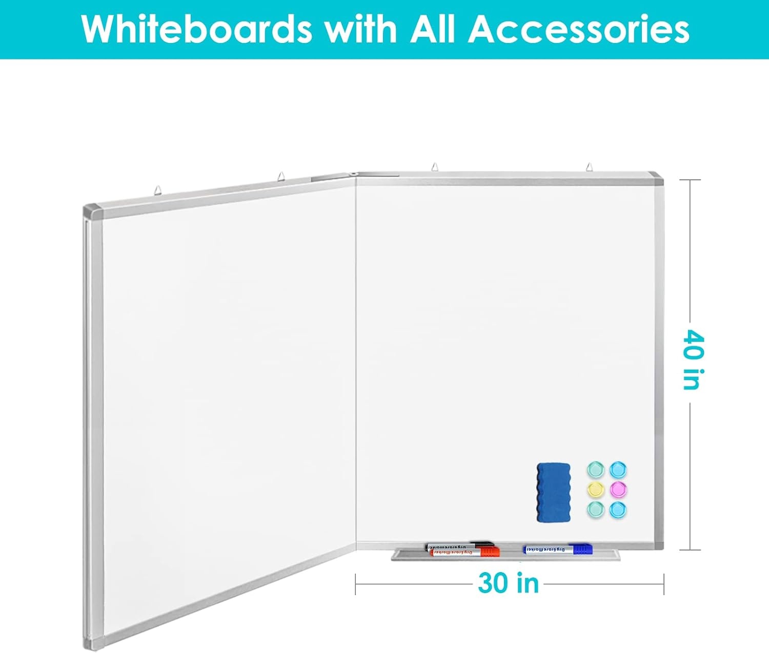 image:imageMagnetic White Board Dry Erase Board for Wall72 x 48 6ft x 4ft WallMounted Aluminum Frame Marker Board Foldable Portable Whiteboard with a Long Pen Tray for School Classroom Office amp Home60W x 40H