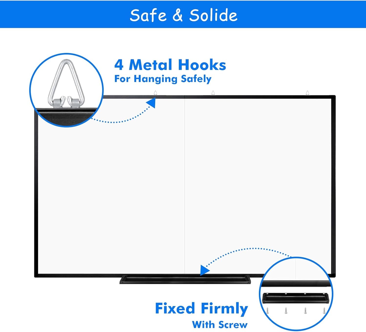 image:imageMagnetic White Board Dry Erase Board for Wall72 x 48 6ft x 4ft WallMounted Aluminum Frame Marker Board Foldable Portable Whiteboard with a Long Pen Tray for School Classroom Office amp Home60W x 40H