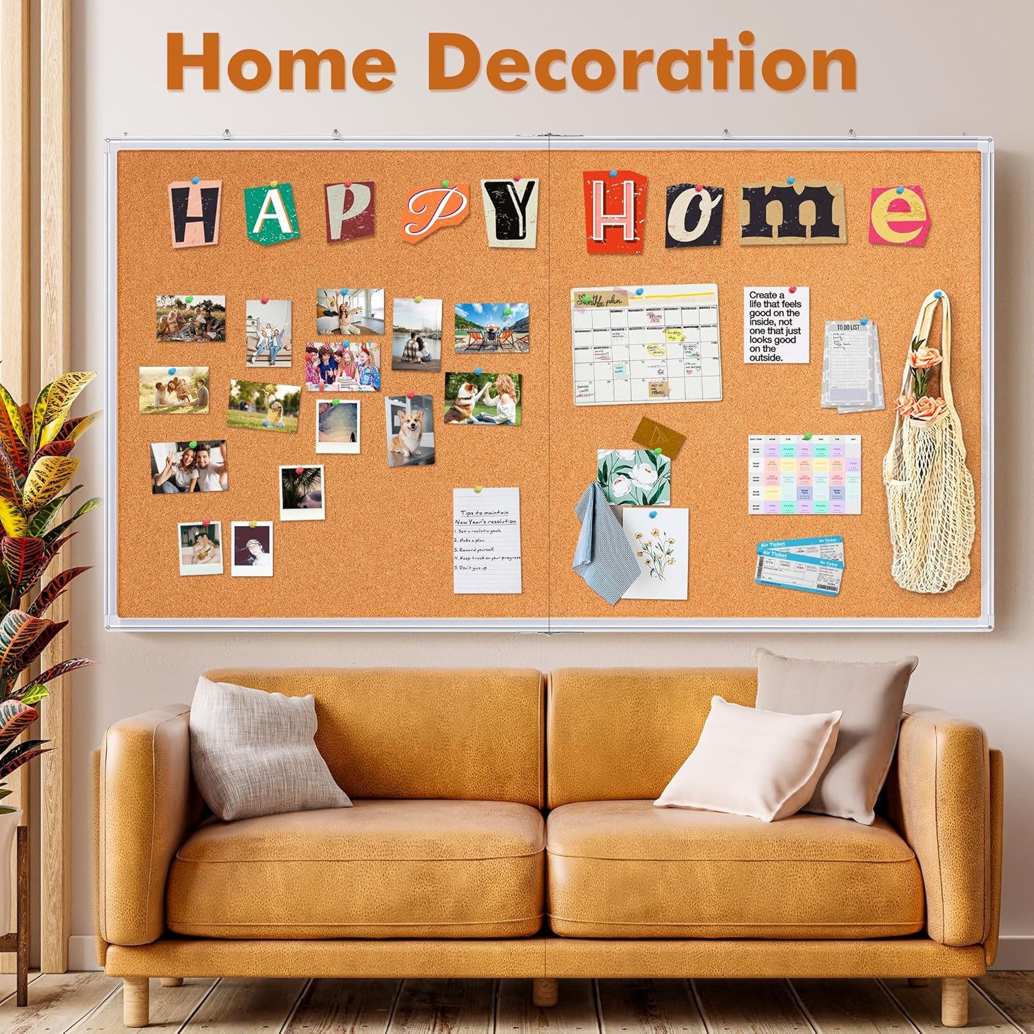 image:imagemaxtek Large Cork Board 48 x 36 in Bulletin Board for Walls 4x 3 Extra Aluminum Framed Corkboard Foldable Wall Mounted Pin Memo Notice Cork Board for Office Home Wall Display72x48 inches Silver