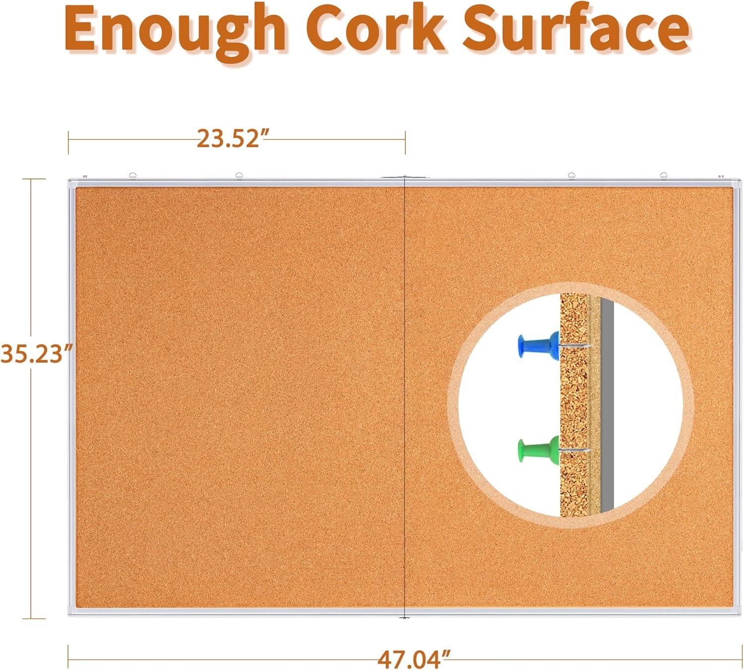 image:imagemaxtek Large Cork Board 96 x 48 in Bulletin Board for Walls 8x 4 Extra Aluminum Framed Corkboard Foldable Wall Mounted Back to School Pin Memo Notice Cork Board for Office Home Wall Display48 x 36