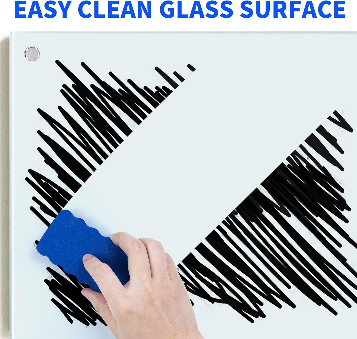 image:imagemaxtek Magnetic Glass Dry Erase White Board 48 x 36 Frameless Glass Board for Wall Mounted Includes 5 Magnets 3 Markers and 1 Eraser for Classroom Home Office Supplies White72 x 48
