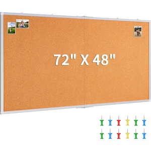 image:imagemaxtek Large Cork Board 48 x 36 in Bulletin Board for Walls 4x 3 Extra Aluminum Framed Corkboard Foldable Wall Mounted Pin Memo Notice Cork Board for Office Home Wall Display72x48 inches Silver