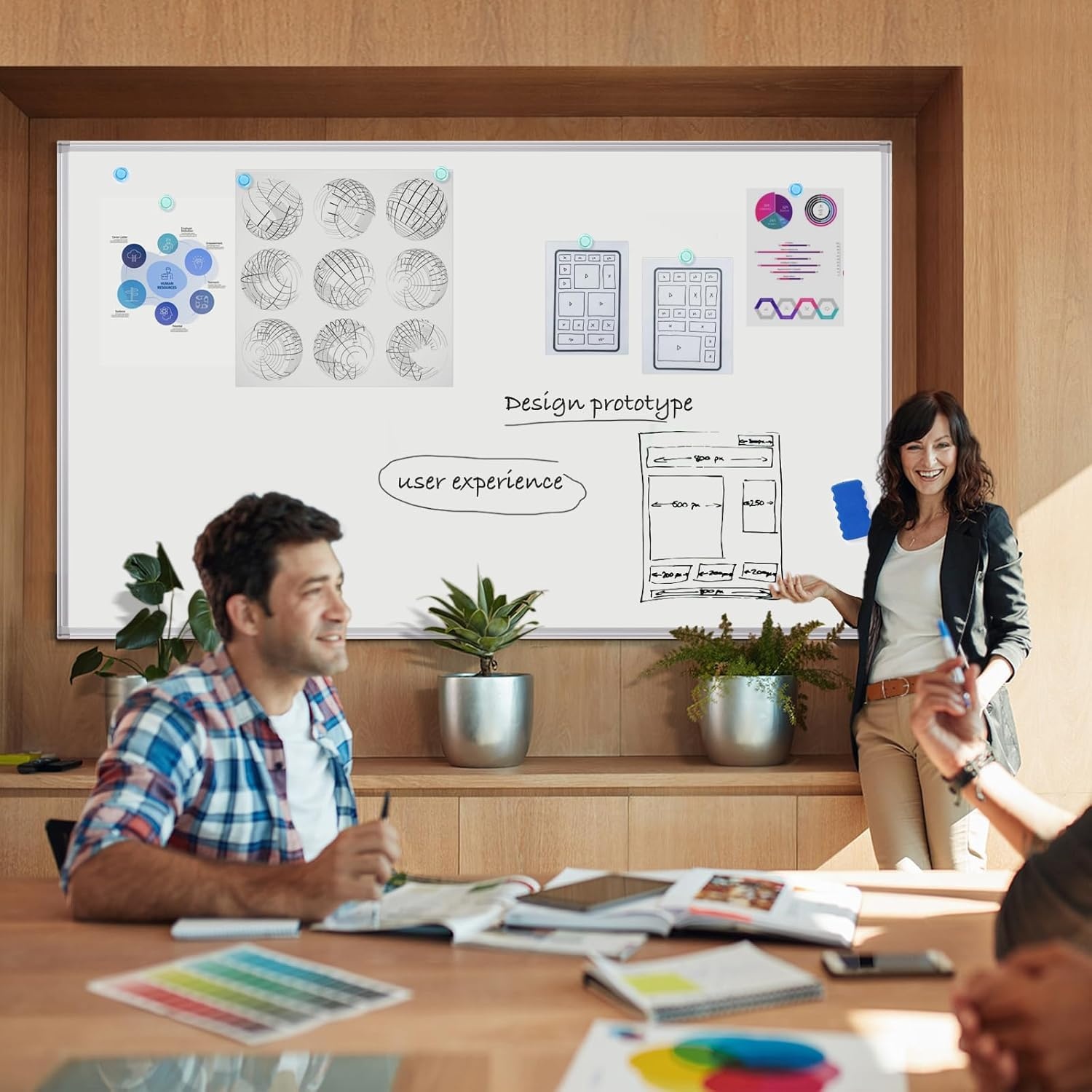 image:imageMaxtek White Board Dry Erase 72 x 48 Magnetic Dry Erase Whiteboard for Wall 6 x 4 WallMounted Aluminum Frame Versatile Presentation Marker Board with a Long Pen Tray for Classroom Office amp Home72 x 40 inches