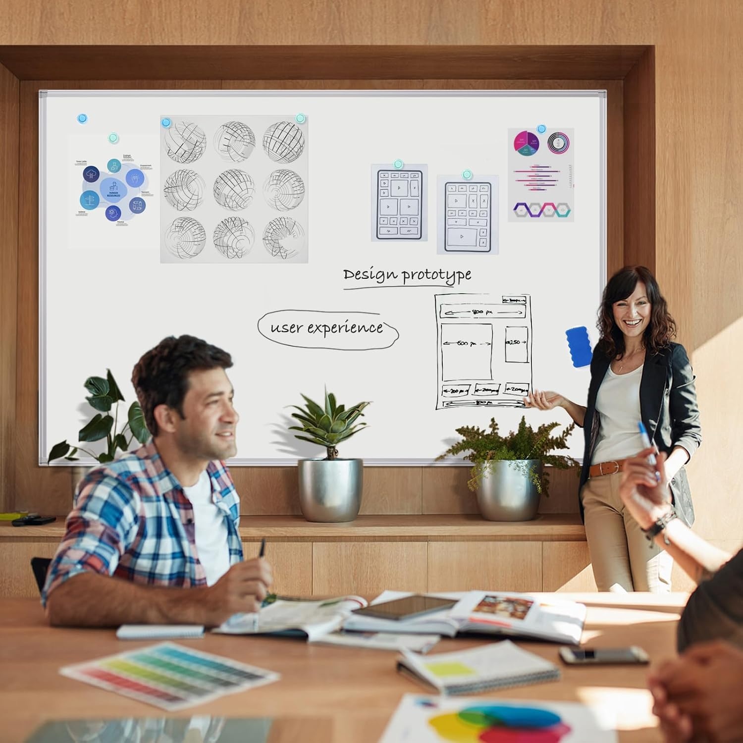 image:imageMaxtek White Board Dry Erase 72 x 48 Magnetic Dry Erase Whiteboard for Wall 6 x 4 WallMounted Aluminum Frame Versatile Presentation Marker Board with a Long Pen Tray for Classroom Office amp Home72W x 48H