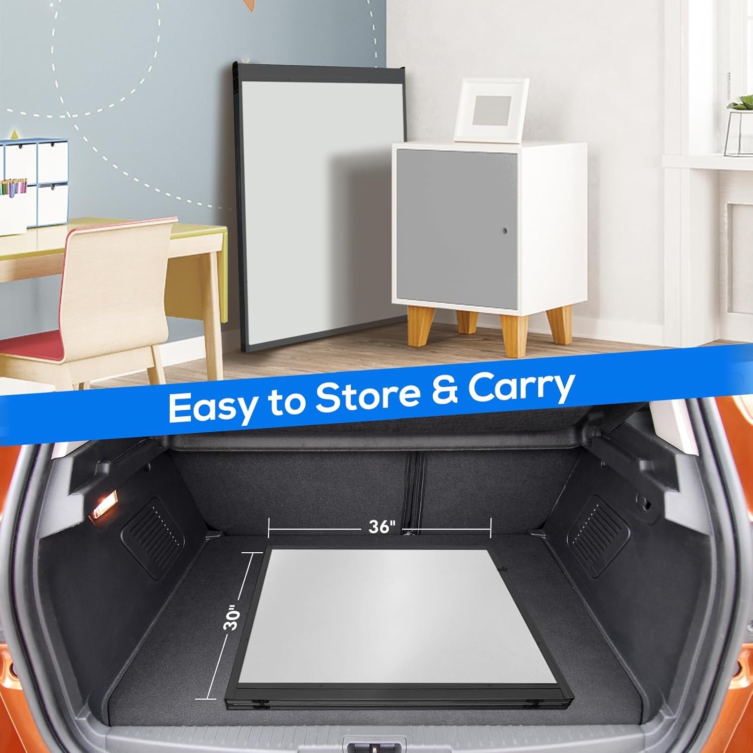 image:imageWhite Board Dry Erase 60 x 36maxtek Large Magnetic Whiteboard 5 X 3 Dry Erase Board Foldable with Long Marker Tray for WallMounted Aluminum Memo Board Supplies for Class Office amp Home60W x 36H