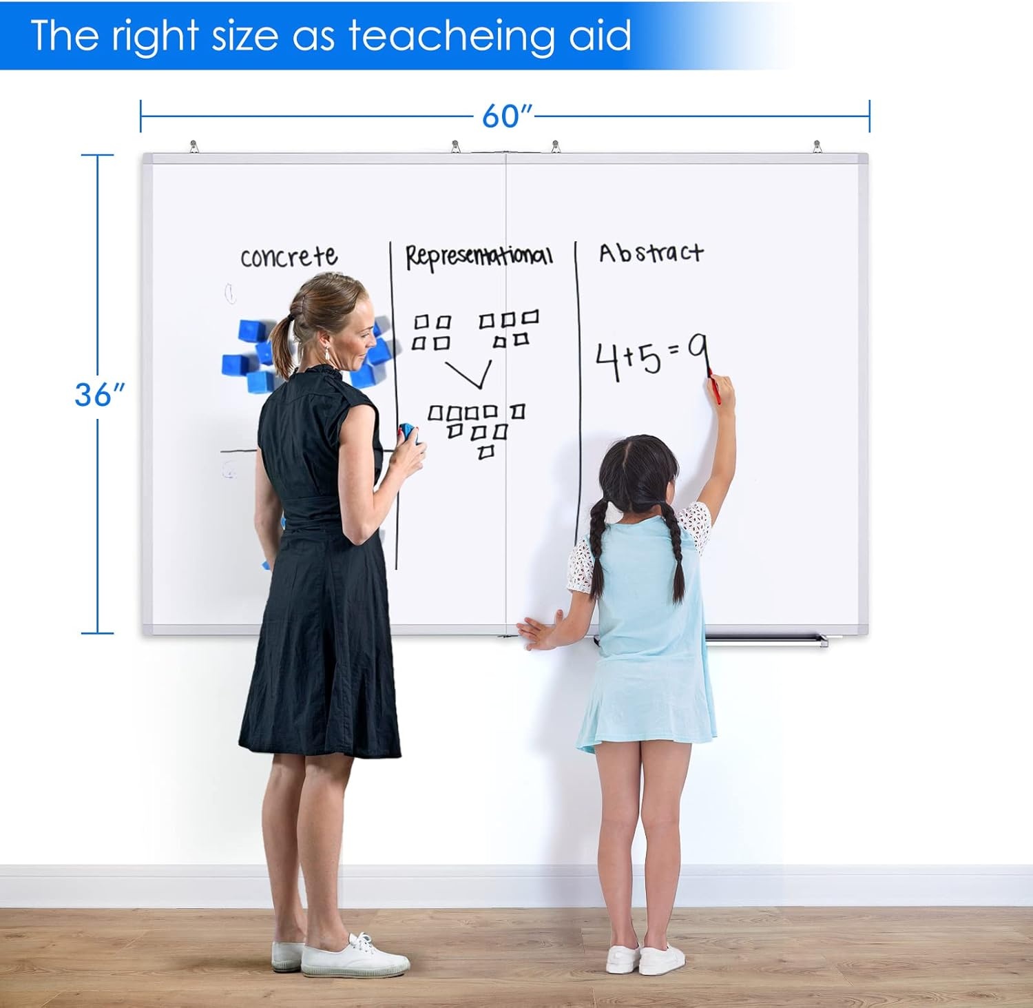 image:imageWhite Board Dry Erase 60 x 36maxtek Large Magnetic Whiteboard 5 X 3 Dry Erase Board Foldable with Long Marker Tray for WallMounted Aluminum Memo Board Supplies for Class Office amp Home60W x 36H