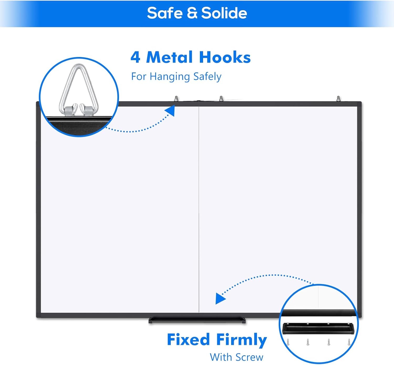 image:imageWhite Board Dry Erase 60 x 36maxtek Large Magnetic Whiteboard 5 X 3 Dry Erase Board Foldable with Long Marker Tray for WallMounted Aluminum Memo Board Supplies for Class Office amp Home60W x 36H
