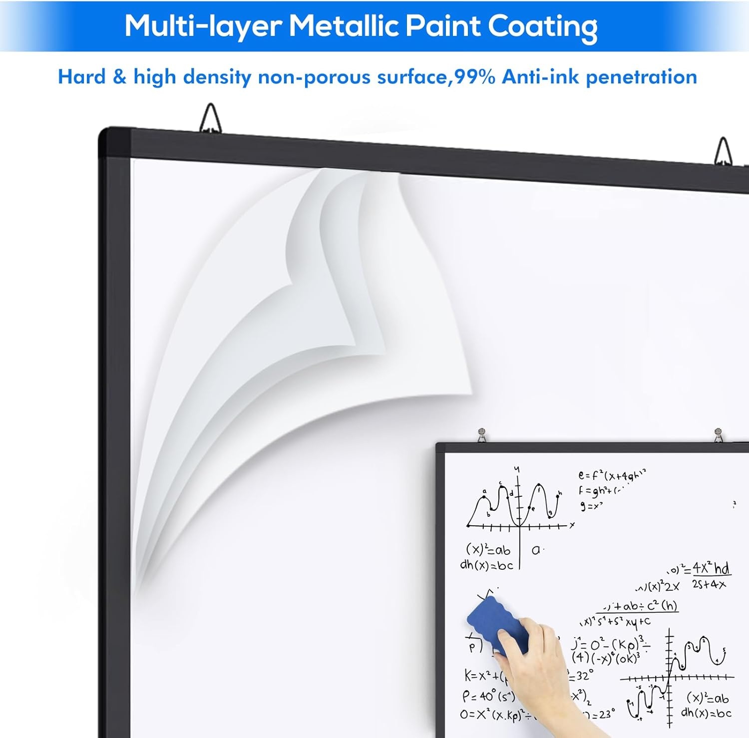 image:imageWhite Board Dry Erase 60 x 36maxtek Large Magnetic Whiteboard 5 X 3 Dry Erase Board Foldable with Long Marker Tray for WallMounted Aluminum Memo Board Supplies for Class Office amp Home60W x 36H