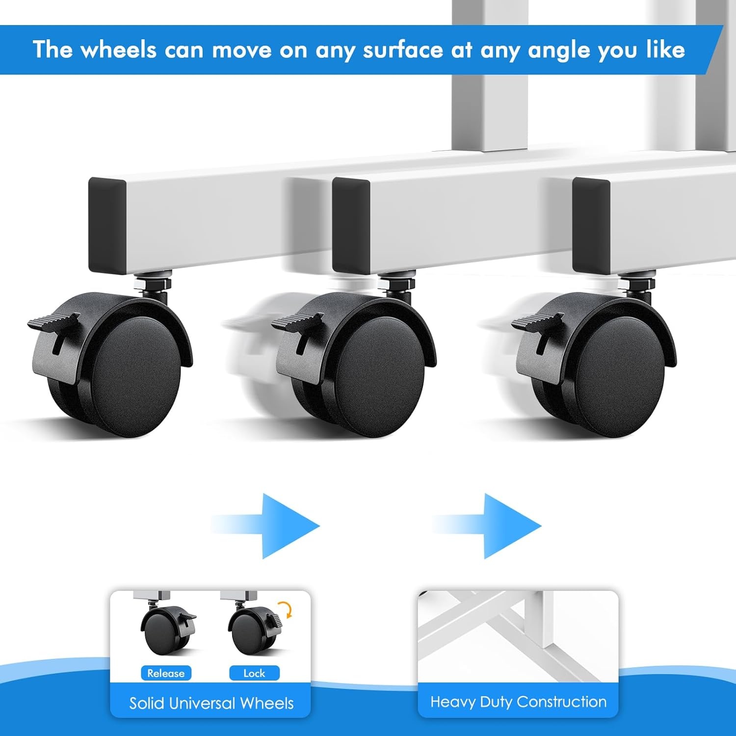 image:imageLarge Rolling White Board 48x36 in DoubleSided Mobile Whiteboard maxtek Reversible Magnetic Dry Erase Board Easel Standing Whiteboard on Wheels Portable Board for Office Classroom and Home SilverSilver