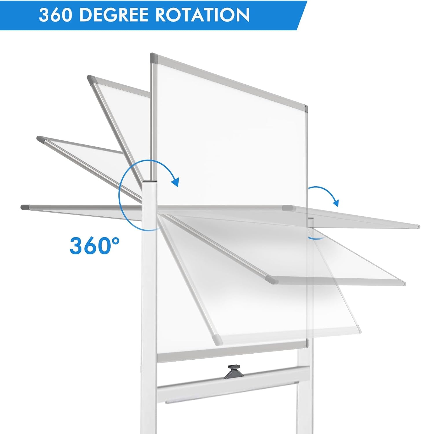 image:imageLarge Rolling White Board 48x36 in DoubleSided Mobile Whiteboard maxtek Reversible Magnetic Dry Erase Board Easel Standing Whiteboard on Wheels Portable Board for Office Classroom and Home SilverSilver