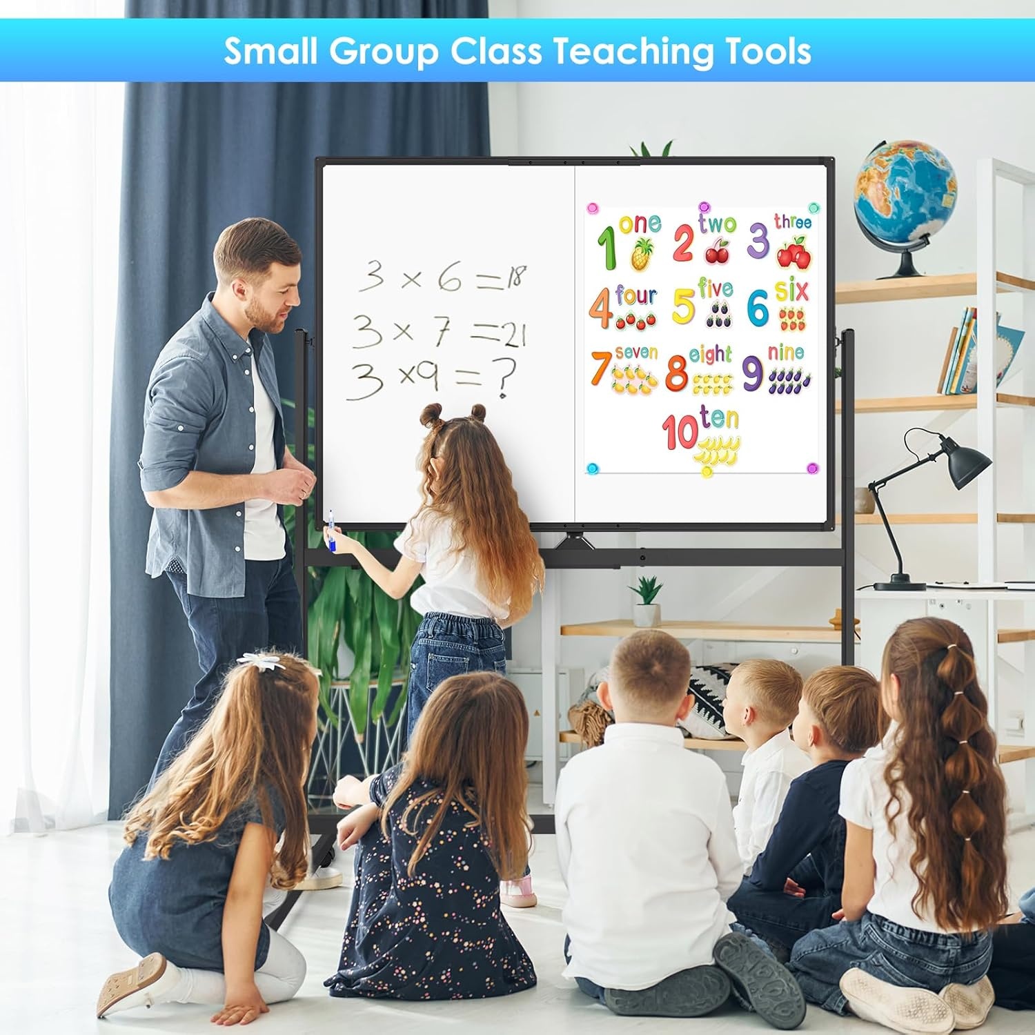 image:imagemaxtek Rolling Whiteboard72x36 White Board with Stands Movable Dry Erase Board on Wheels Large Double Sided Standing Whiteboard for Office School Classroom Presentation SuppliesBlack