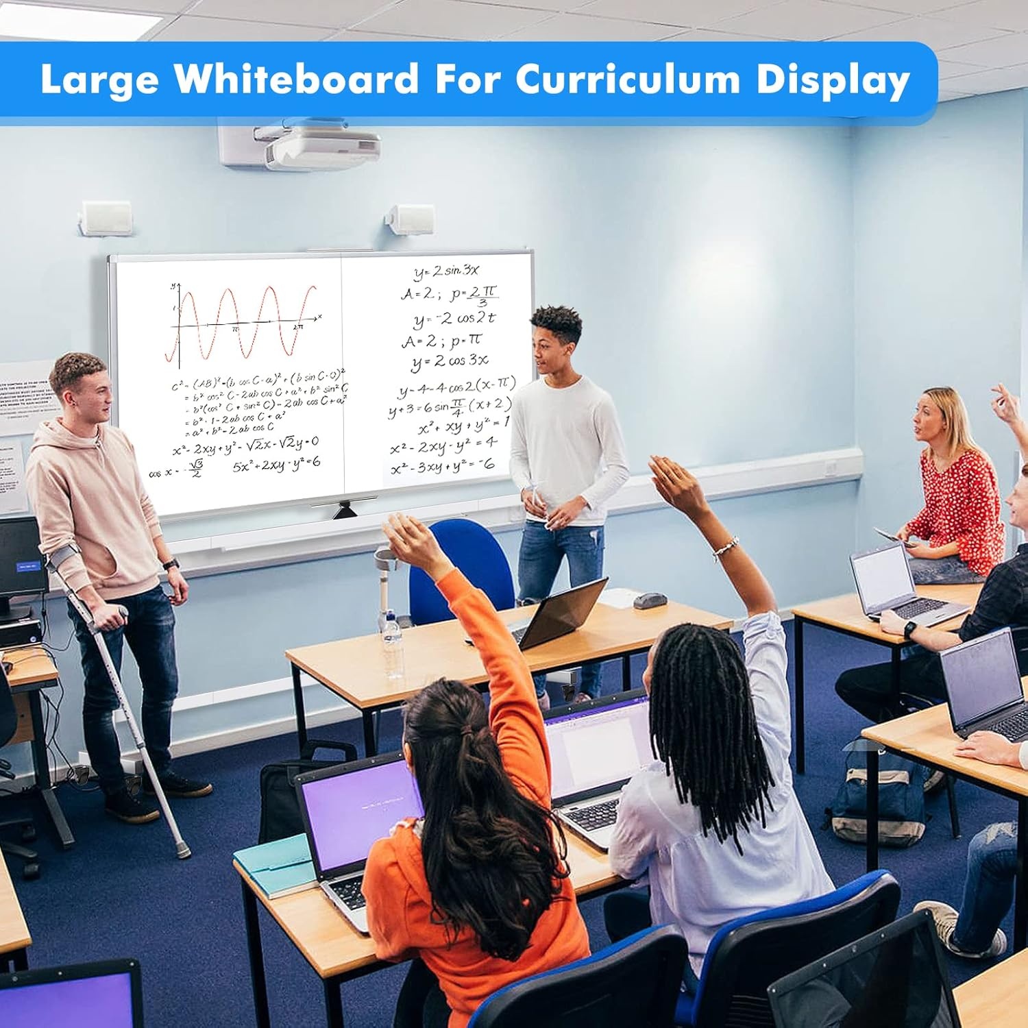 image:imagemaxtek Rolling Whiteboard72x36 White Board with Stands Movable Dry Erase Board on Wheels Large Double Sided Standing Whiteboard for Office School Classroom Presentation SuppliesSilver