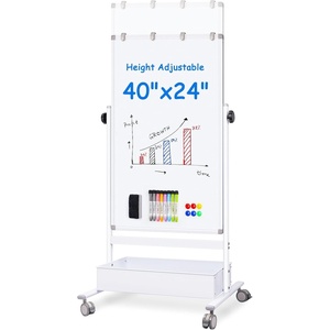 image:imagemaxtek Mobile White Board Easel 40x24 Inches Magnetic Storage Dry Erase Board Easel for Classroom Rolling Height Adjustable Stand on Wheels for Home School Teachers amp KidsWhite