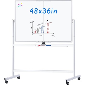 image:imagemaxtek Rolling Whiteboard72x36 White Board with Stands Movable Dry Erase Board on Wheels Large Double Sided Standing Whiteboard for Office School Classroom Presentation SuppliesSilver