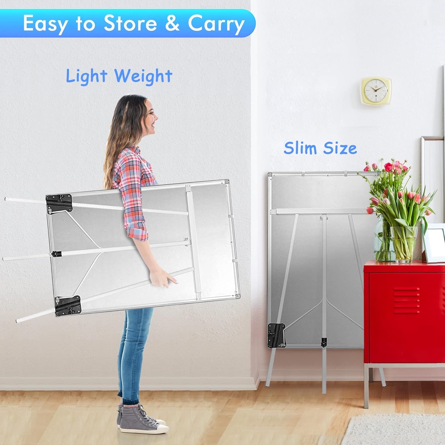 image:imageEasel Whiteboard Magnetic Portable Dry Erase 36 x 24 Tripod Height Adjustable 3 x 2 Flipchart Easel Stand White Board for Office or Teaching at Home amp Classroom 36x24 White40x28 White