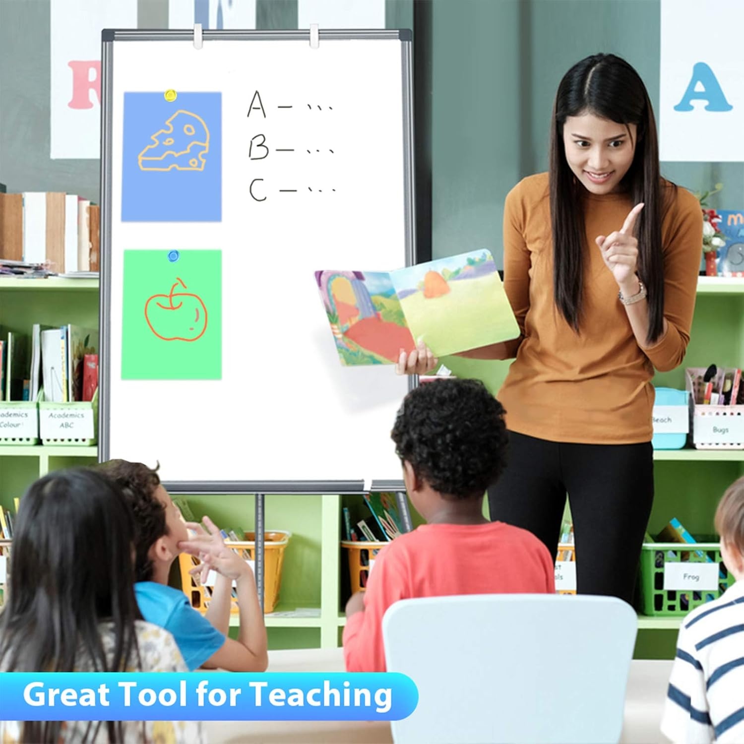 image:imageEasel Whiteboard Magnetic Portable Dry Erase 36 x 24 Tripod Height Adjustable 3 x 2 Flipchart Easel Stand White Board for Office or Teaching at Home amp Classroom 36x24 White36x24 Gray