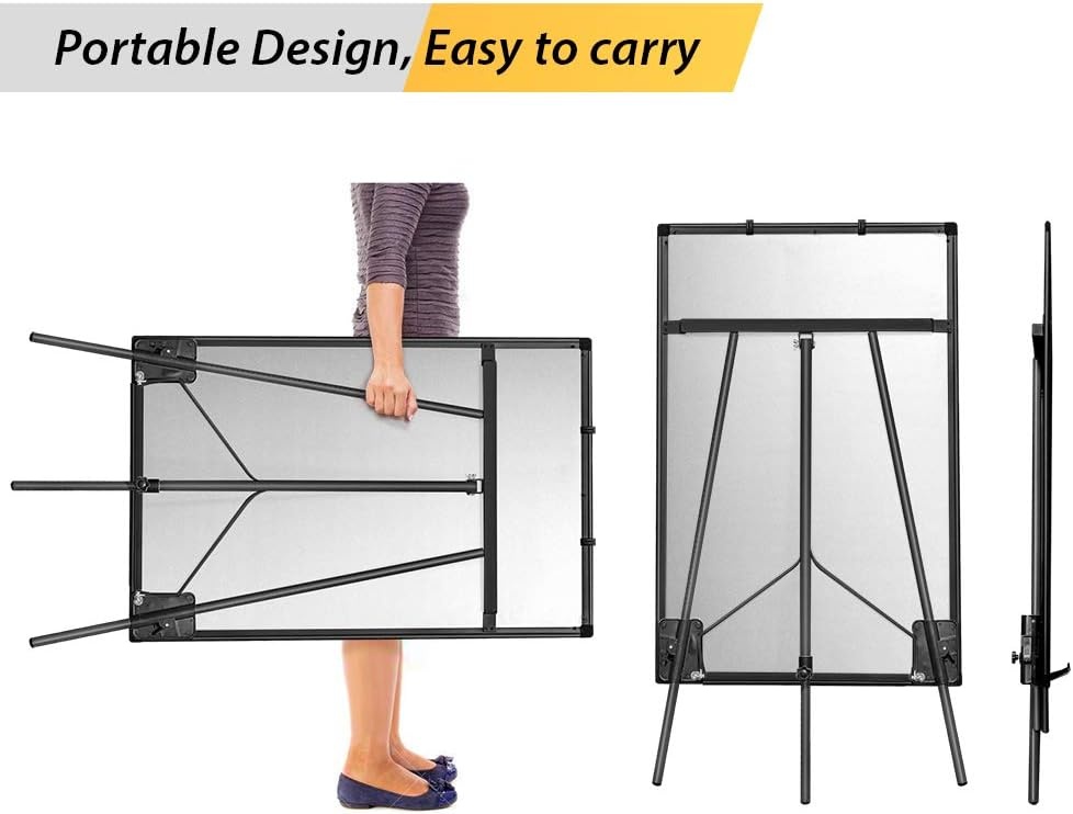 image:imageEasel Whiteboard Magnetic Portable Dry Erase 36 x 24 Tripod Height Adjustable 3 x 2 Flipchart Easel Stand White Board for Office or Teaching at Home amp Classroom 36x24 White40x28 Black