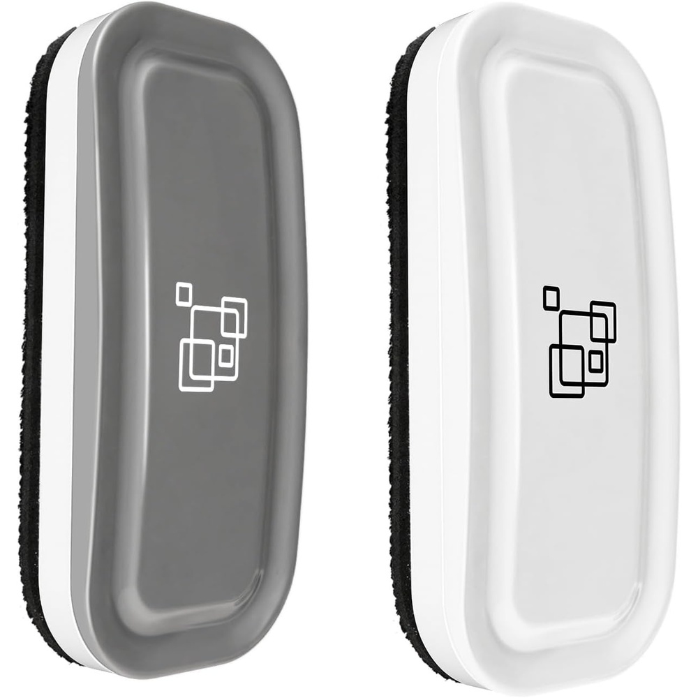 image:imagemaxtek Dry Erase Eraser Magnetic White Board Erasers 2 Pack Glass Whiteboard Eraser for Office and School Supplies Gray WhiteGray White 2pack