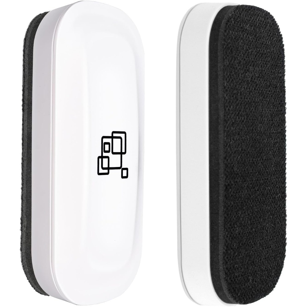image:imagemaxtek Dry Erase Eraser Magnetic White Board Erasers 2 Pack Glass Whiteboard Eraser for Office and School Supplies Gray WhiteWhite 2pack