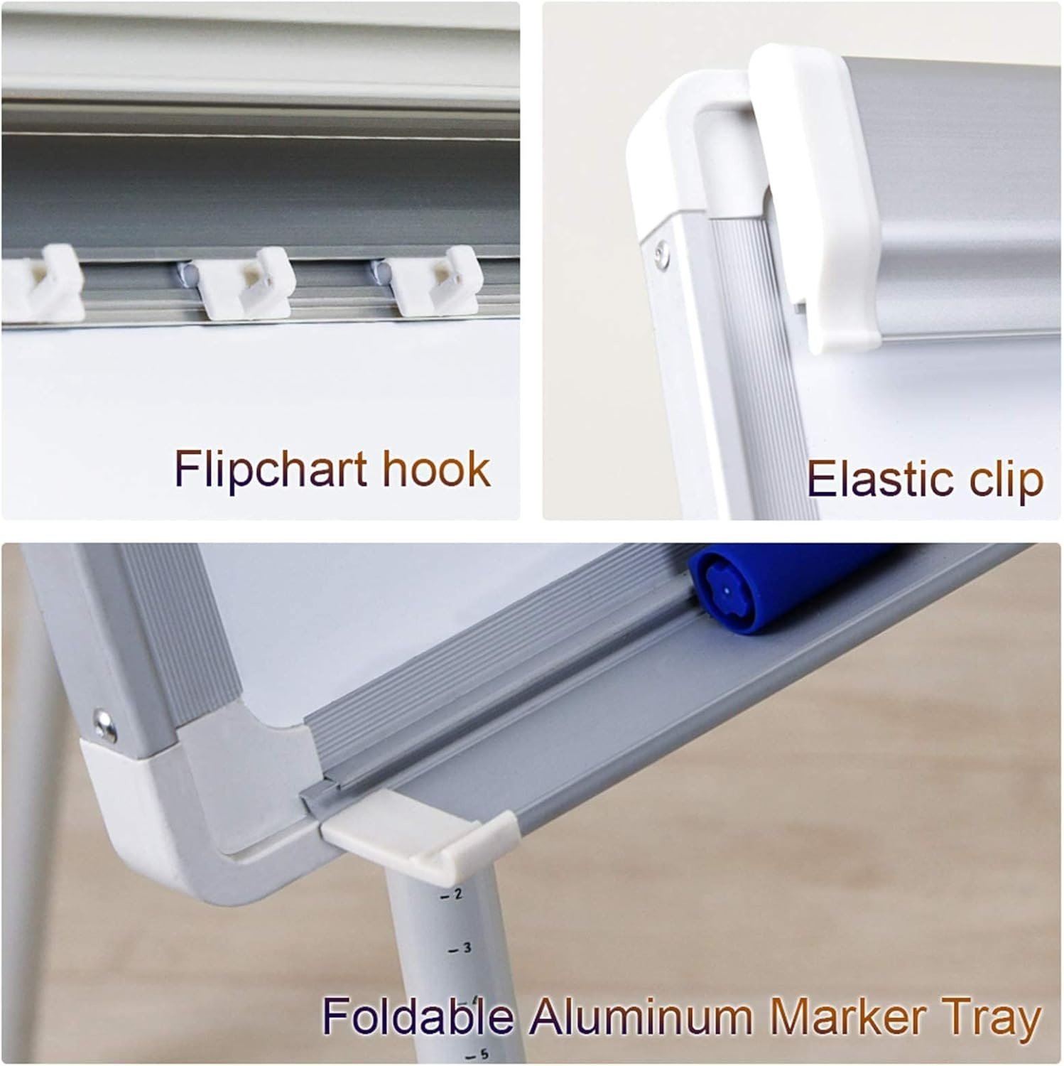 image:imagemaxtek Easel White Board Magnetic Tripod Whiteboard Portable Dry Erase Board 36 x 24 inches Flipchart Easel Board Height Adjustable 3 x 2 Portable White BoardSilver