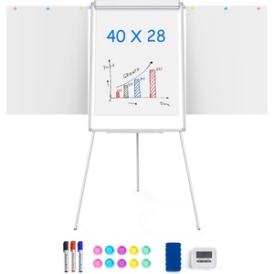 image:imageEasel Whiteboard  Magnetic Portable Dry Erase 36 x 24 Tripod Height Adjustable 3 x 2 Flipchart Easel Stand White Board for Office or Teaching at Home amp Classroom 36x24 White40x28 in Silver with Arm
