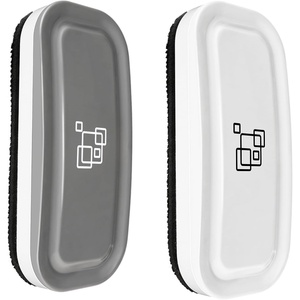 image:imagemaxtek Dry Erase Eraser Magnetic White Board Erasers  2 Pack Glass Whiteboard Eraser for Office and School Supplies Gray  WhiteGray  White 2pack