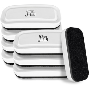 image:imagemaxtek Dry Erase Eraser Magnetic White Board Erasers  2 Pack Glass Whiteboard Eraser for Office and School Supplies Gray  WhiteWhite 8pack