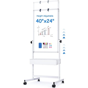 image:imagemaxtek Mobile White Board Easel 40x24 Inches Magnetic Storage Dry Erase Board Easel for Classroom Rolling Height Adjustable Stand on Wheels for Home School Teachers amp Kids